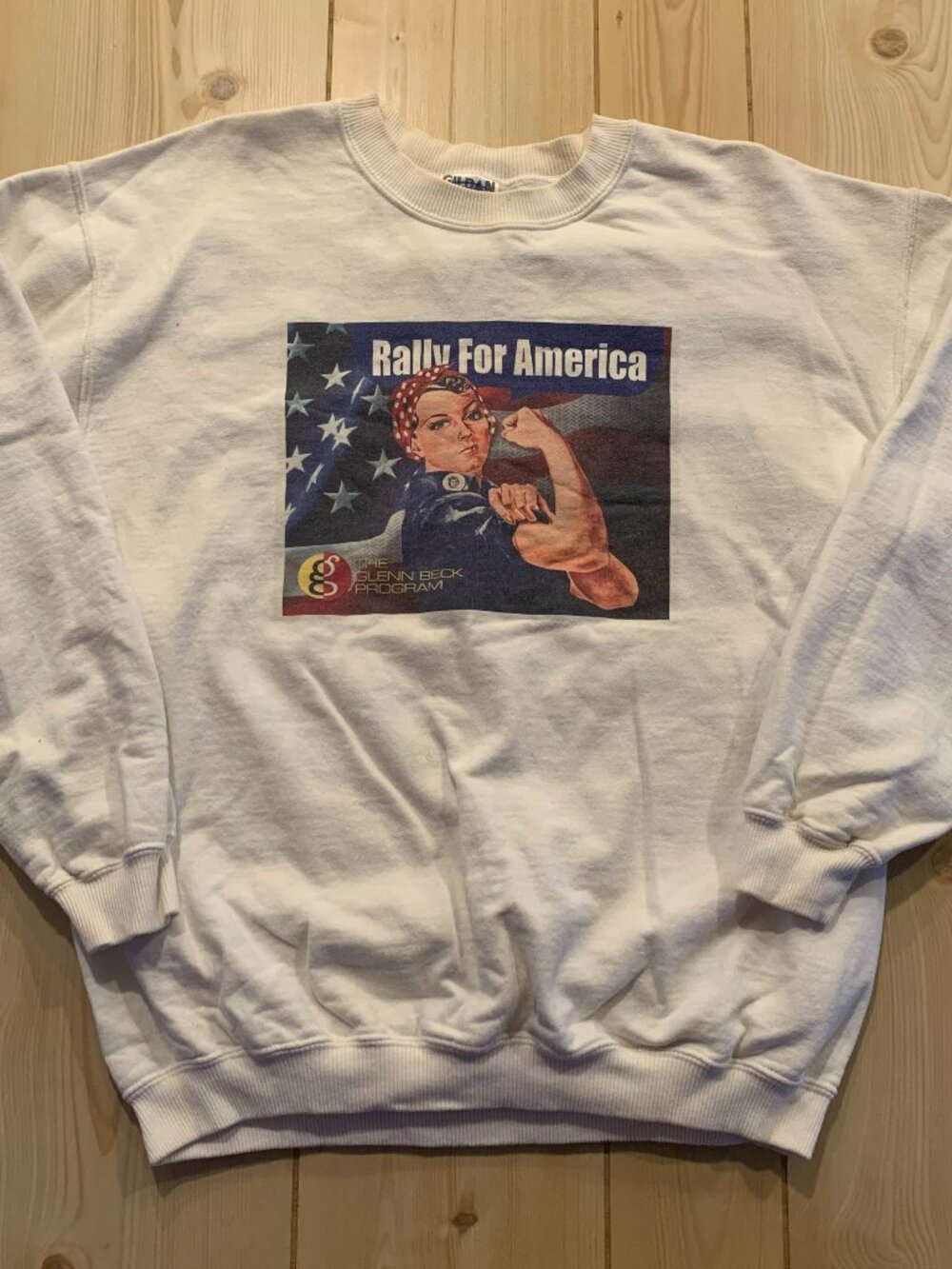 Vintage Y2K Glenn Beck Program Rally For America Rosie the Riveter Sweatshirt M